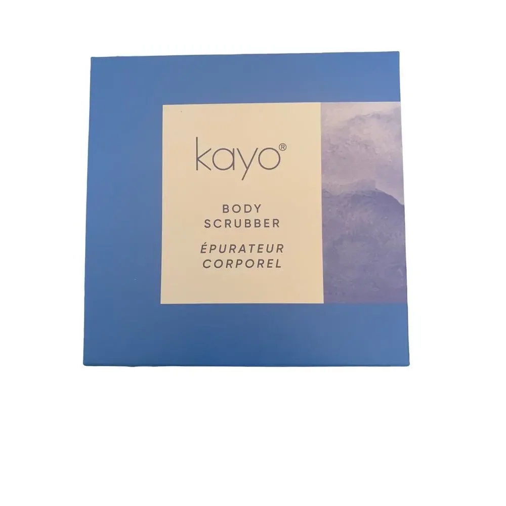 Kayo Body Scrubber round full size silicone light blue NIB